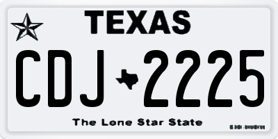 TX license plate CDJ2225