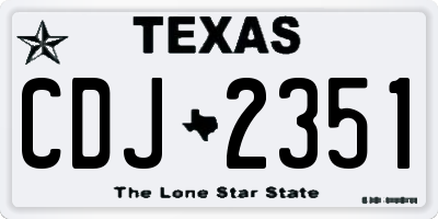 TX license plate CDJ2351