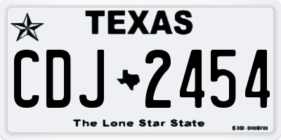 TX license plate CDJ2454