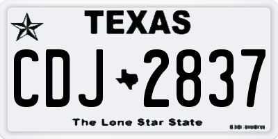 TX license plate CDJ2837