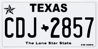 TX license plate CDJ2857