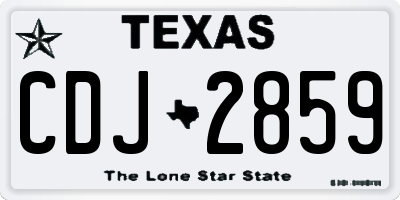 TX license plate CDJ2859