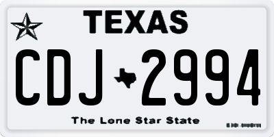 TX license plate CDJ2994