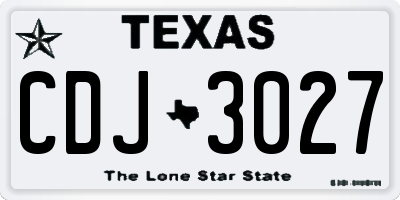 TX license plate CDJ3027