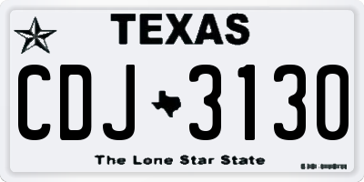 TX license plate CDJ3130