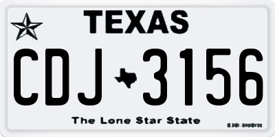 TX license plate CDJ3156