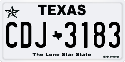 TX license plate CDJ3183