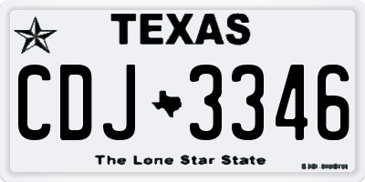 TX license plate CDJ3346