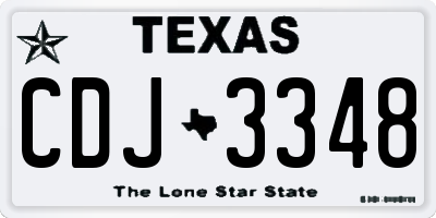 TX license plate CDJ3348