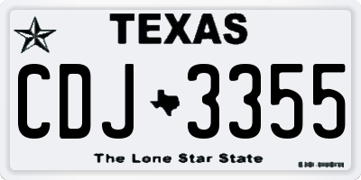 TX license plate CDJ3355