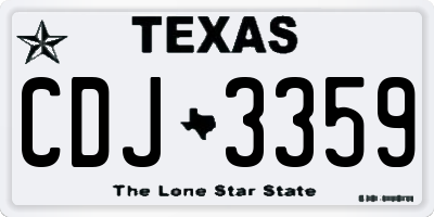 TX license plate CDJ3359