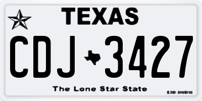 TX license plate CDJ3427