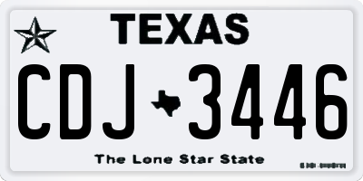 TX license plate CDJ3446