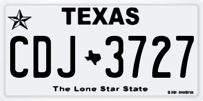 TX license plate CDJ3727