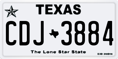 TX license plate CDJ3884
