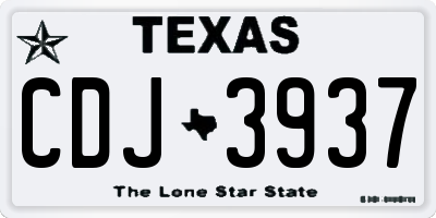 TX license plate CDJ3937