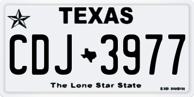 TX license plate CDJ3977