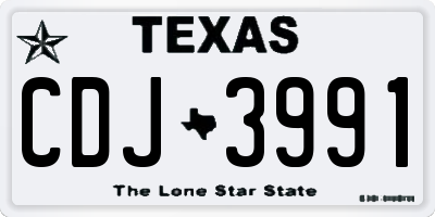 TX license plate CDJ3991