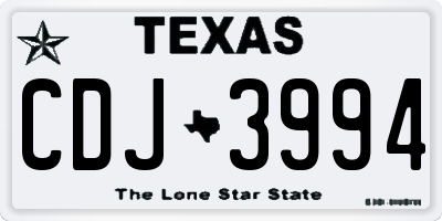 TX license plate CDJ3994
