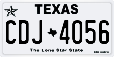 TX license plate CDJ4056