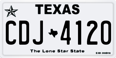 TX license plate CDJ4120