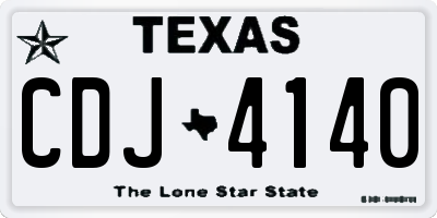 TX license plate CDJ4140