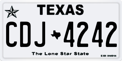 TX license plate CDJ4242