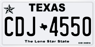 TX license plate CDJ4550