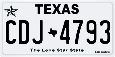 TX license plate CDJ4793