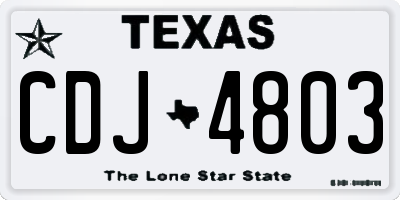 TX license plate CDJ4803