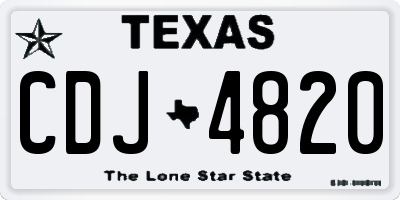 TX license plate CDJ4820