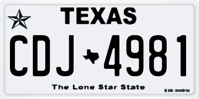 TX license plate CDJ4981