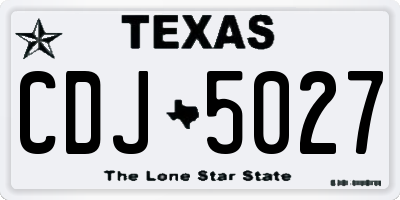 TX license plate CDJ5027
