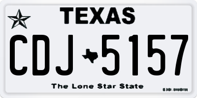 TX license plate CDJ5157