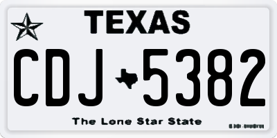 TX license plate CDJ5382