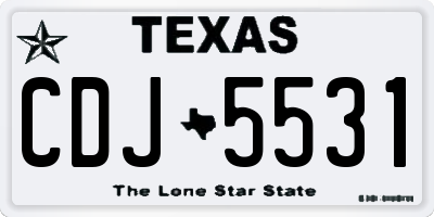 TX license plate CDJ5531
