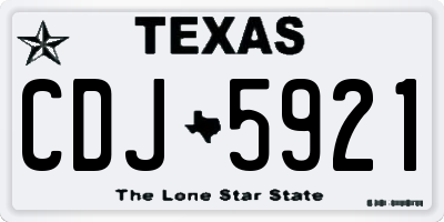 TX license plate CDJ5921