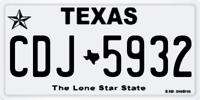 TX license plate CDJ5932