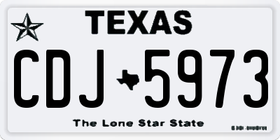 TX license plate CDJ5973