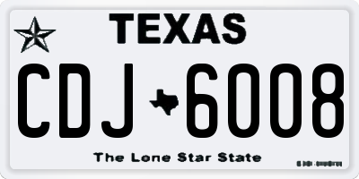 TX license plate CDJ6008