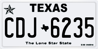 TX license plate CDJ6235