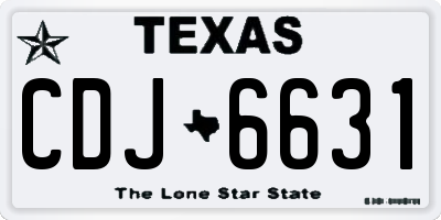 TX license plate CDJ6631