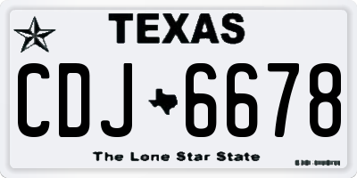 TX license plate CDJ6678