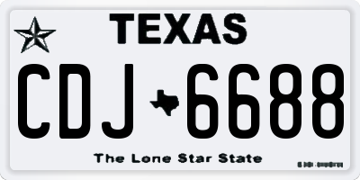 TX license plate CDJ6688