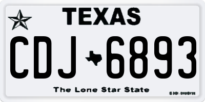 TX license plate CDJ6893