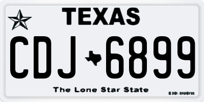 TX license plate CDJ6899