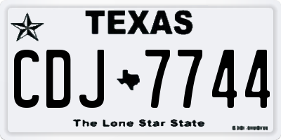 TX license plate CDJ7744