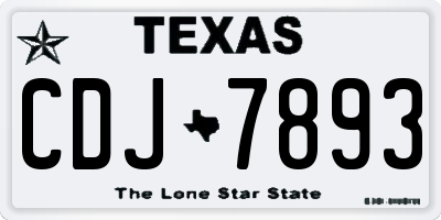 TX license plate CDJ7893