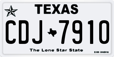 TX license plate CDJ7910