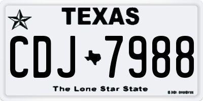 TX license plate CDJ7988